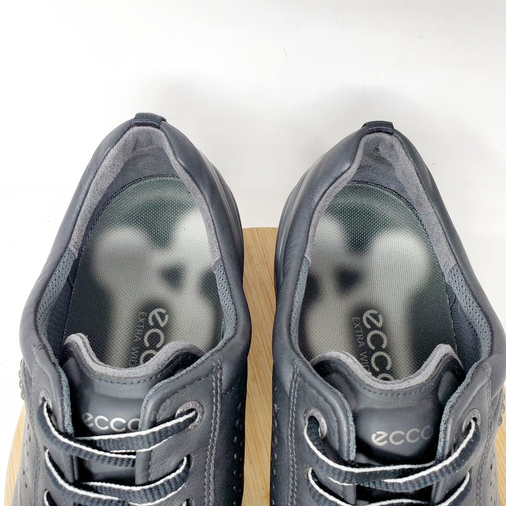 ECCO Cage Pro Golf Shoes Mens 43 Shoes Black Leather Hydromax Spikeless Sneaker - Picture 5 of 13